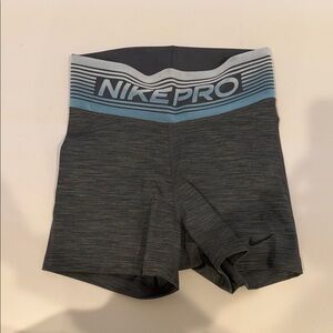 Nike Pro Charcoal and Light Blue Shorts XS NWT